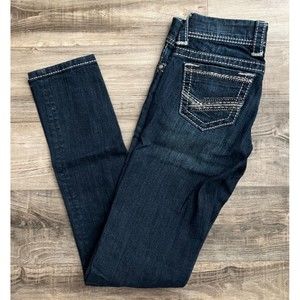 BKE Jeans Womens 24x33.5 Buckle Stella Skinny BMM1215L Dark Wash EUC